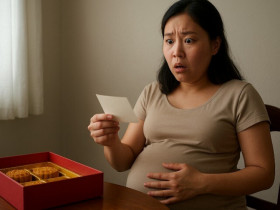 Bên trong hộp bánh trung thu chồng mang về, tôi lặng người vì thấy kèm theo tờ giấy nhỏ