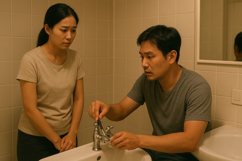 Nhờ chồng cũ đến nhà sửa vòi nước, hơn 1 tháng sau tôi cấn bầu - 1