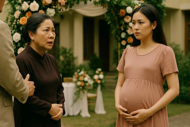 Vác bụng bầu đến dự đám cưới chồng cũ, vừa nhìn thấy tôi mẹ anh đứng không vững - 1