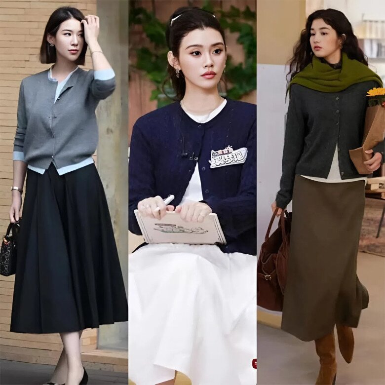Bí quyết phối áo khoác cùng váy mùa thu giúp nàng mét rưỡi tránh bị “nuốt dáng”, tôn chiều cao và thời thượng - 8