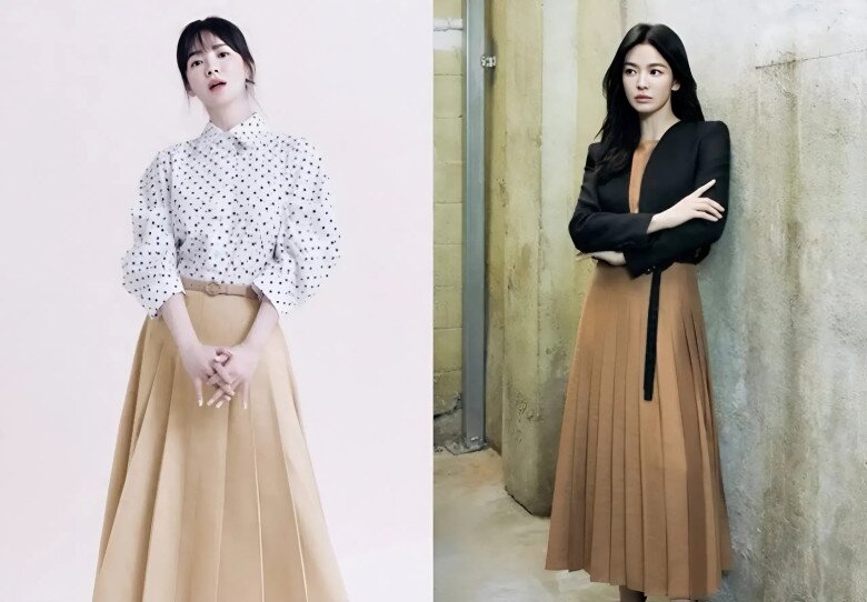 Chân váy xếp ly trở lại, chị em nhất định phải biết 4 cách mặc “đỉnh chóp” để trông đẹp thanh lịch như Song Hye Kyo - 2