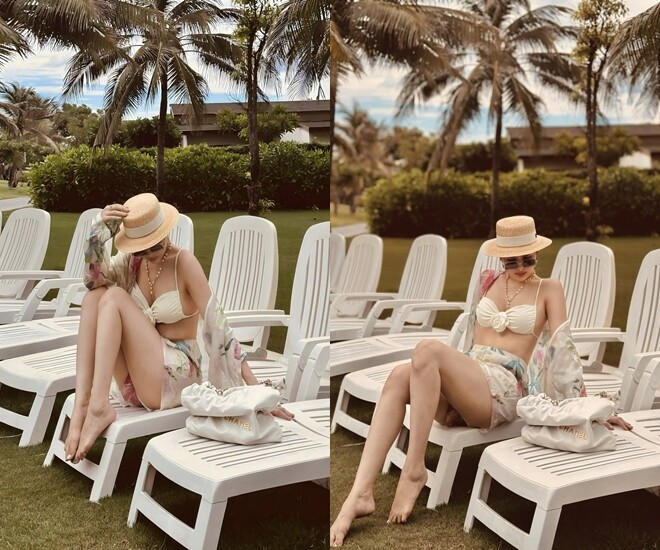 Dâu hào môn Phanh Lee diện bikini chỉ trung thành 2 gam màu, vẫn toát thần thái phu nhân nghìn tỷ - 1