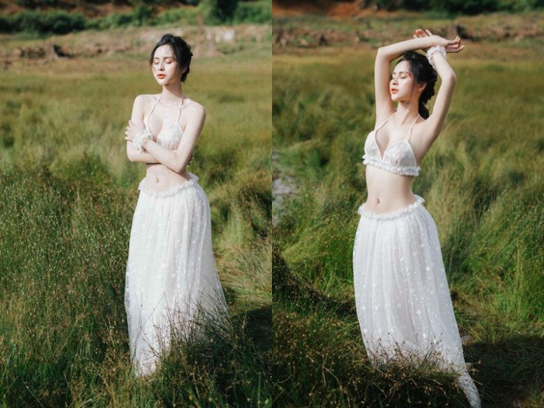 &#34;Tiên nữ Đăknia&#34; một thời mặc yếm táo bạo gây tranh cãi, nay về quê bán bún mặc đồ bộ giá rẻ khó nhận ra - 2