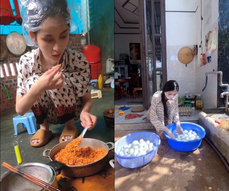 &#34;Tiên nữ Đăknia&#34; một thời mặc yếm táo bạo gây tranh cãi, nay về quê bán bún mặc đồ bộ giá rẻ khó nhận ra - 9