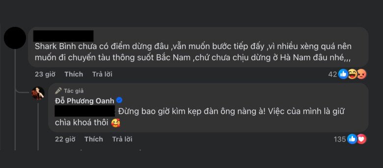 Bị bình luận ác ý nói Shark Bình &#34;sẽ đi bước nữa&#34;, Phương Oanh đáp trả khéo léo khiến cư dân mạng bênh vội - 2