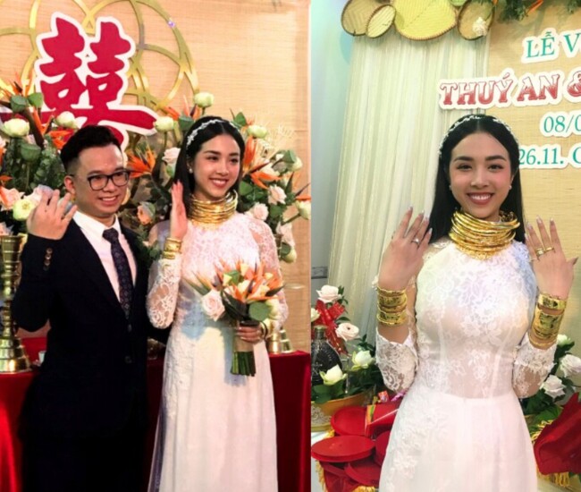 Á hậu Việt lấy Tiến sĩ nhận 13 cây vàng, sinh con xong dáng nuột hơn thiếu nữ, đồ hiệu chất đống nhưng chỉ mê đúng 1 màu  - 1