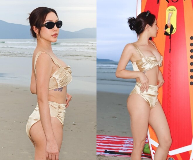 &#34;Hoa hậu thơm nhất Việt Nam&#34; 49 tuổi thả dáng với bikini khoe body nuột nà, đứng cạnh con gái như hai chị em - 1
