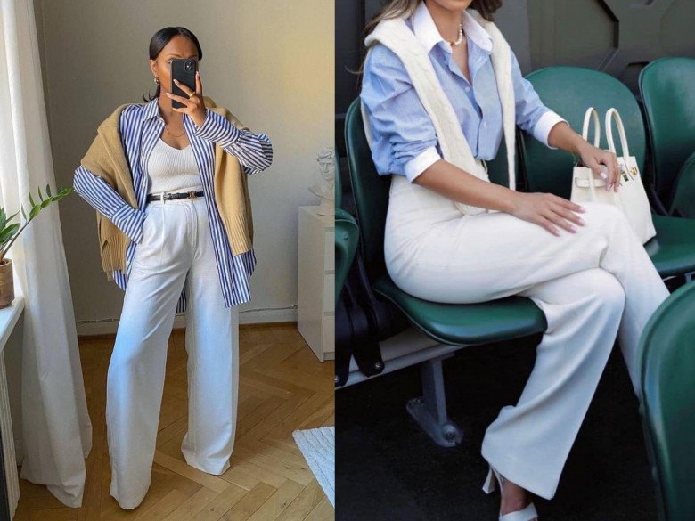 Áo sơ mi sọc xanh là item cần phải có mùa Thu này, mặc kiểu gì cũng đẹp sang - 7