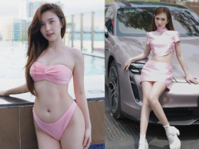 Mỹ nhân Quảng Ninh quấn băng keo thành váy bó sát dạo phố, 29 tuổi khiến dân tình "nóng mặt" khi khoe "cặp tuyết lê" trập trùng