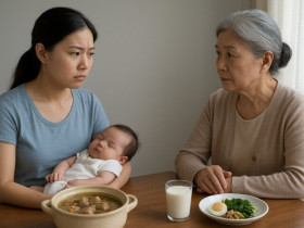 Lên chăm con dâu ở cữ, mẹ chồng có hành động lạ khiến tôi xấu hổ