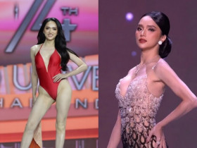 Hương Giang mặc đồ khoét sâu ngực gợi cảm tại bán kết Miss Universe, bùng nổ nhan sắc và thần thái
