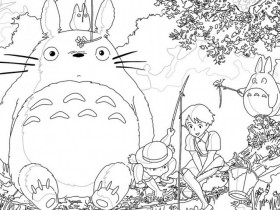 Cùng bé vui chơi và học hỏi với tranh tô màu chú mèo Totoro dễ thương