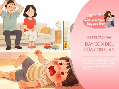 Đừng vội bảo "Con nín ngay", bố mẹ EQ cao dùng 4 bước giúp con kiểm soát cơn nóng giận