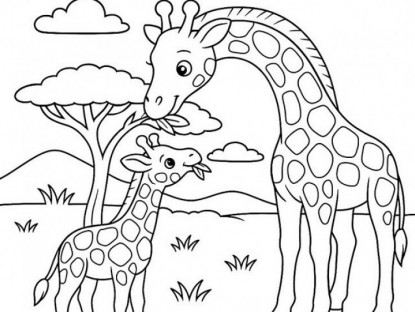 Mẹ cùng con tô màu tranh hươu cao cổ, nuôi dưỡng trí tò mò hỗ trợ bé học hỏi tự nhiên