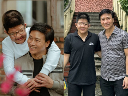 Bôm - con trai diễn viên Quốc Tuấn đi xem phim của bố đóng, khoảnh khắc lén nhìn đấng sinh thành gây xúc động