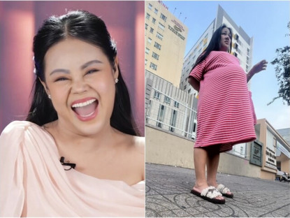 Nữ diễn viên hài "giống hệt" Lê Giang, khi mang bầu bị chồng đăng ảnh thân hình "đồ sộ" che mất cả tòa nhà