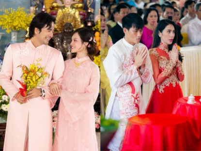 Sao Việt làm đám cưới ở chùa: Công Vinh chọn quy y theo Thủy Tiên, Đoàn Minh Tài xứng đôi với vợ kém 16 tuổi