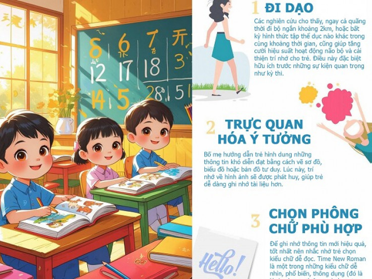 Infographic: 20 mẹo giúp trẻ học nhanh, nhớ lâu và học giỏi bền vững