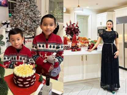 Sao Việt 24h: Phạm Hương dọn bàn tiệc Giáng sinh hoành tráng, 2 quý tử hào hứng tạo dáng bên thành quả của mẹ