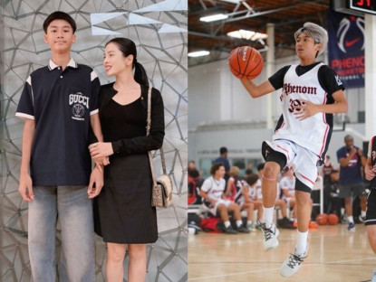 Quý tử 14 tuổi của Lệ Quyên hưởng gen cao to từ bố, 1m8 là cầu thủ bóng rổ, có "dì ghẻ" thúc ép từng chai sữa