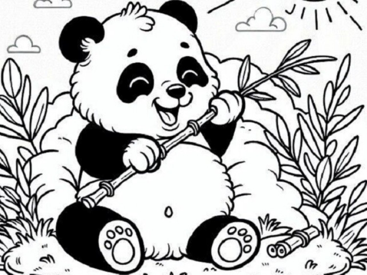 Tranh tô màu gấu trúc cho bé mầm non, người bạn hiền lành trong thế giới tuổi thơ