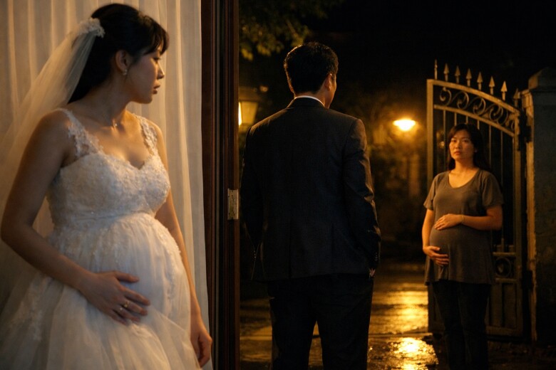 Đêm tân hôn, chưa kịp cởi váy cưới thì thấy người phụ nữ mang bầu chờ chồng tôi trước cổng - 1