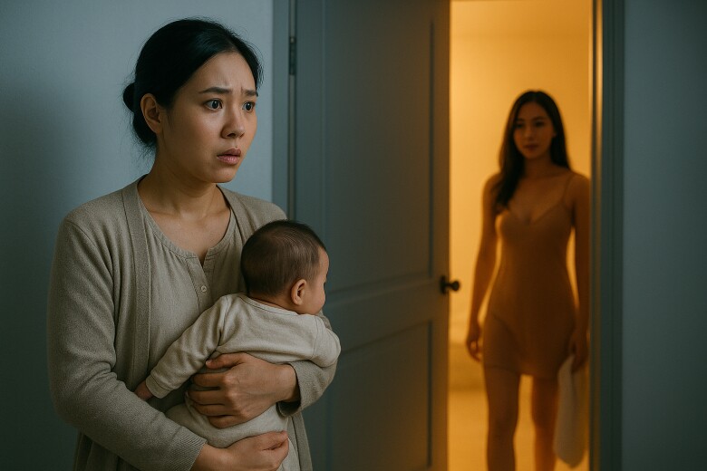 Về nhà chồng sau 1 tháng ở cữ, tôi chết lặng khi thấy người phụ nữ lạ bước ra từ phòng mình - 1