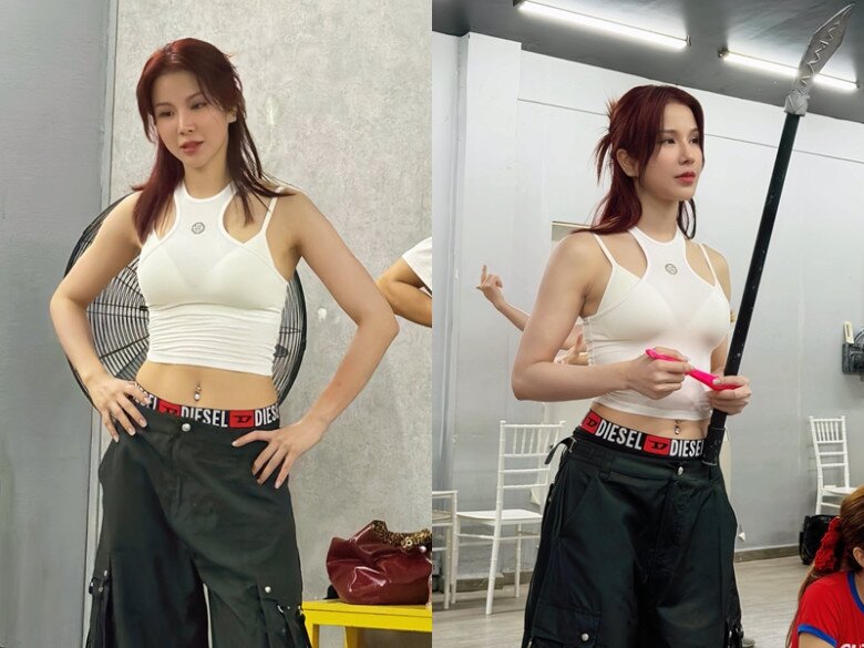 Diệp Lâm Anh U40 ngày càng “hồi xuân”, chăm mặc áo ngắn cũn cực cuốn hút sau khi công khai bạn trai kém tuổi - 4