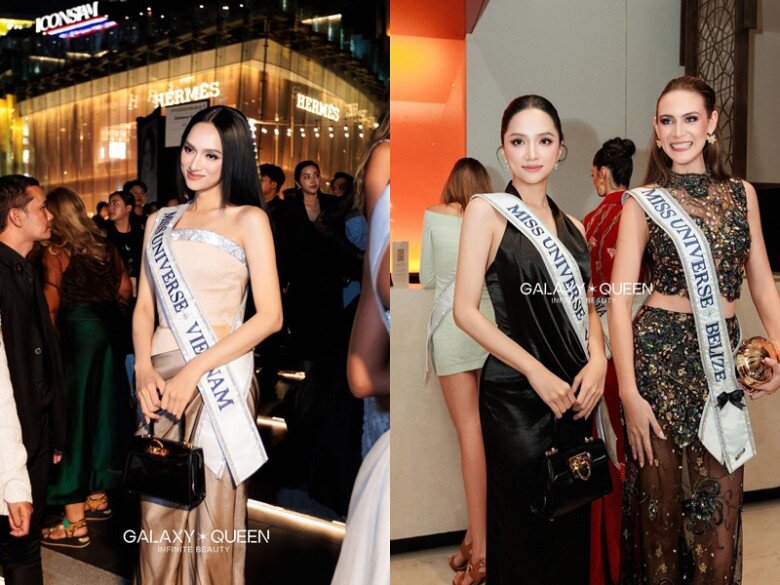 Hương Giang xách túi trăm triệu &#34;tình cũ&#34; tặng phối với chục kiểu váy áo, đọ sắc dàn người đẹp tại Miss Universe - 5