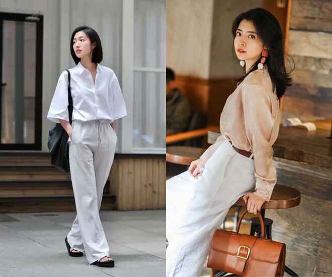 Phụ nữ trên 40+ mặc quần trắng thế này vào mùa thu quá đẹp: Trẻ hóa diện mạo, đảm bảo sự sang trọng - 8