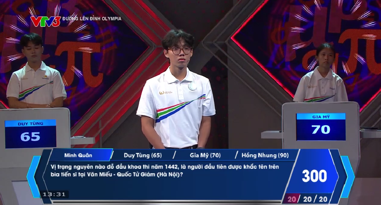 Giành điểm số gấp gần 4 lần người về nhì, nam sinh TP.HCM chốt danh sách thi tháng Olympia 26 - 3