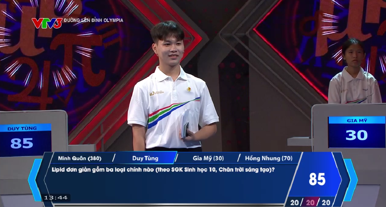 Giành điểm số gấp gần 4 lần người về nhì, nam sinh TP.HCM chốt danh sách thi tháng Olympia 26 - 6