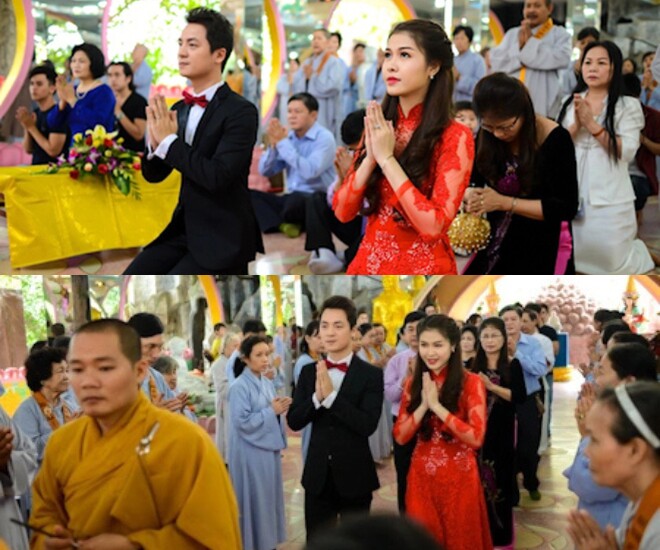 Sao Việt làm đám cưới ở chùa: Công Vinh chọn quy y theo Thủy Tiên, Đoàn Minh Tài xứng đôi với vợ kém 16 tuổi - 9