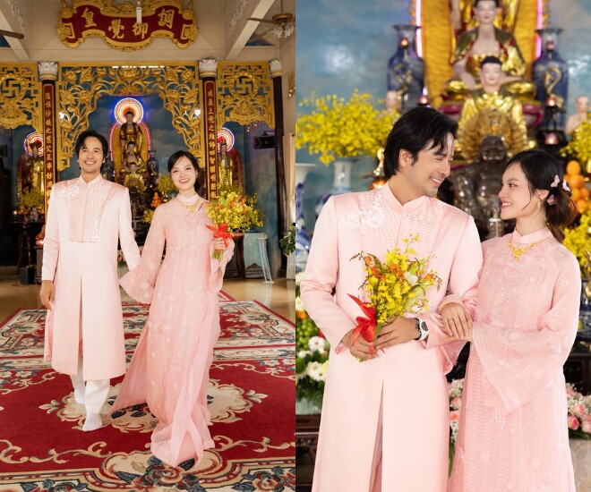 Sao Việt làm đám cưới ở chùa: Công Vinh chọn quy y theo Thủy Tiên, Đoàn Minh Tài xứng đôi với vợ kém 16 tuổi - 1