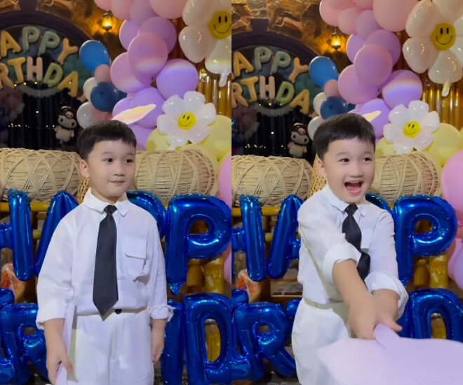 Thanh Đoàn và Hà Trí Quang làm sinh nhật hoành tráng cho 2 con chung, khoe ông nội tự tay trang trí tiệc cho cháu - 3