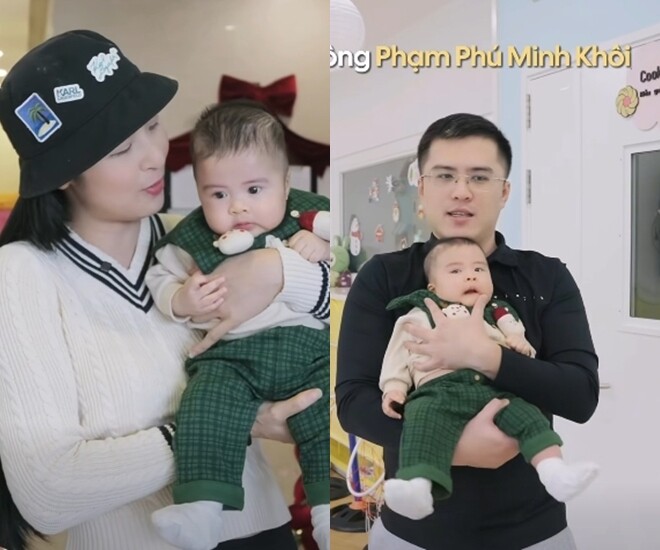 Ngọc Hân tiết lộ tên 4 chữ của quý tử đầu lòng, cùng ông xã làm ngành ngoại giao đưa nhóc tì 4 tháng đi học - 1