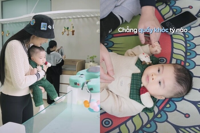 Ngọc Hân tiết lộ tên 4 chữ của quý tử đầu lòng, cùng ông xã làm ngành ngoại giao đưa nhóc tì 4 tháng đi học - 2