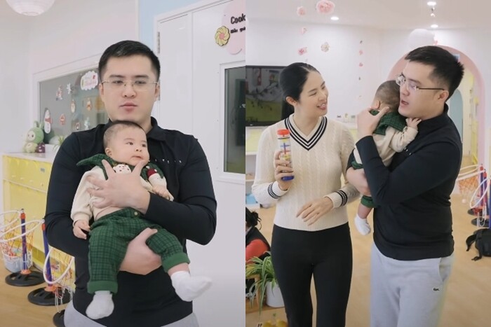Ngọc Hân tiết lộ tên 4 chữ của quý tử đầu lòng, cùng ông xã làm ngành ngoại giao đưa nhóc tì 4 tháng đi học - 3