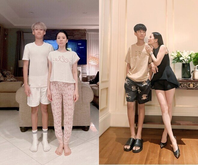 Quý tử 14 tuổi của Lệ Quyên hưởng gen cao to từ bố, 1m8 là cầu thủ bóng rổ, có "dì ghẻ" thúc ép từng chai sữa - 4