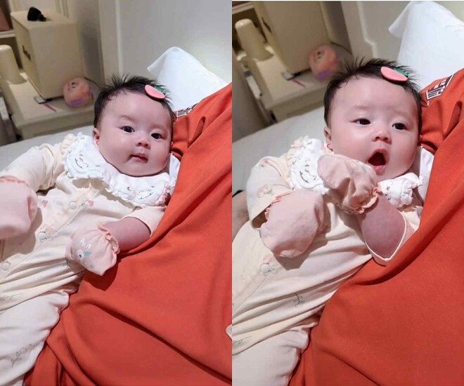 Sao Việt 24h: Con gái Hoa hậu Phương Lê "khóc um" mỗi khi NSƯT Vũ Luân vắng nhà, vẻ mặt hưởng thụ khi được bố cưng nựng - 1