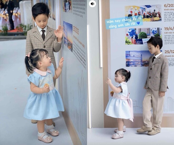 Sao Việt 24h: Quý tử nhà Đặng Thu Thảo gây sốt với ánh mắt "tổng tài nhí" khi đứng sau em gái, thần thái "không phải dạng vừa" - 1