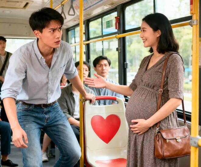 Nhường chỗ cho bà bầu trên xe buýt, thanh niên đổi đời sau khi đọc mảnh giấy cô để lại - 1