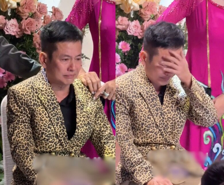 Nghệ sĩ Tấn Beo dự đám cưới của con trai sau đột quỵ, bật khóc khi được người thân dìu từng bước - 4