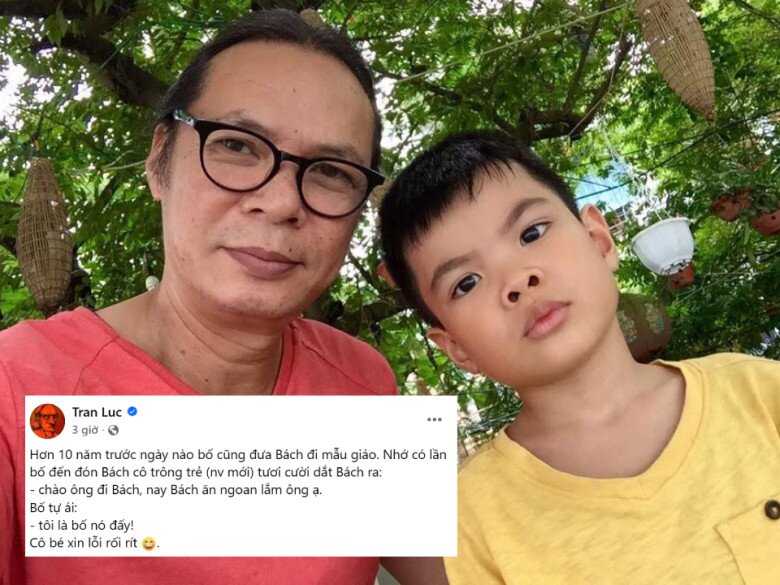 NSND Trần Lực tuổi trung niên đưa con đi học mẫu giáo bị nhầm là ông, "tự ái" đính chính: "Tôi là bố nó đấy" - 2