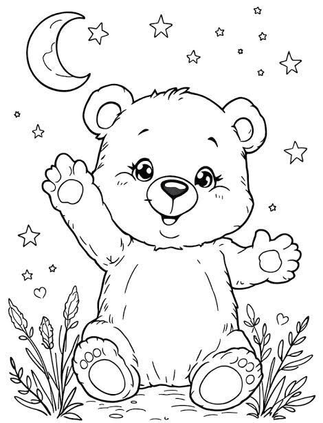 20 bức tranh tô màu chú gấu "siêu dễ thương", giúp bé chơi vui và phát triển trí tưởng tượng - 1