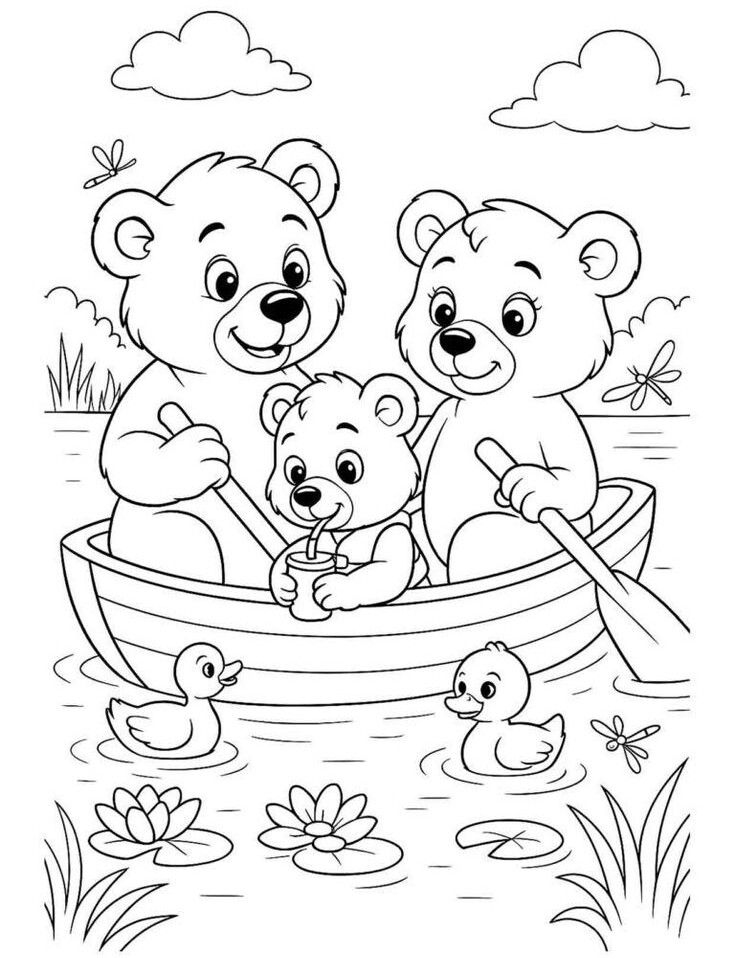 20 bức tranh tô màu chú gấu "siêu dễ thương", giúp bé chơi vui và phát triển trí tưởng tượng - 3