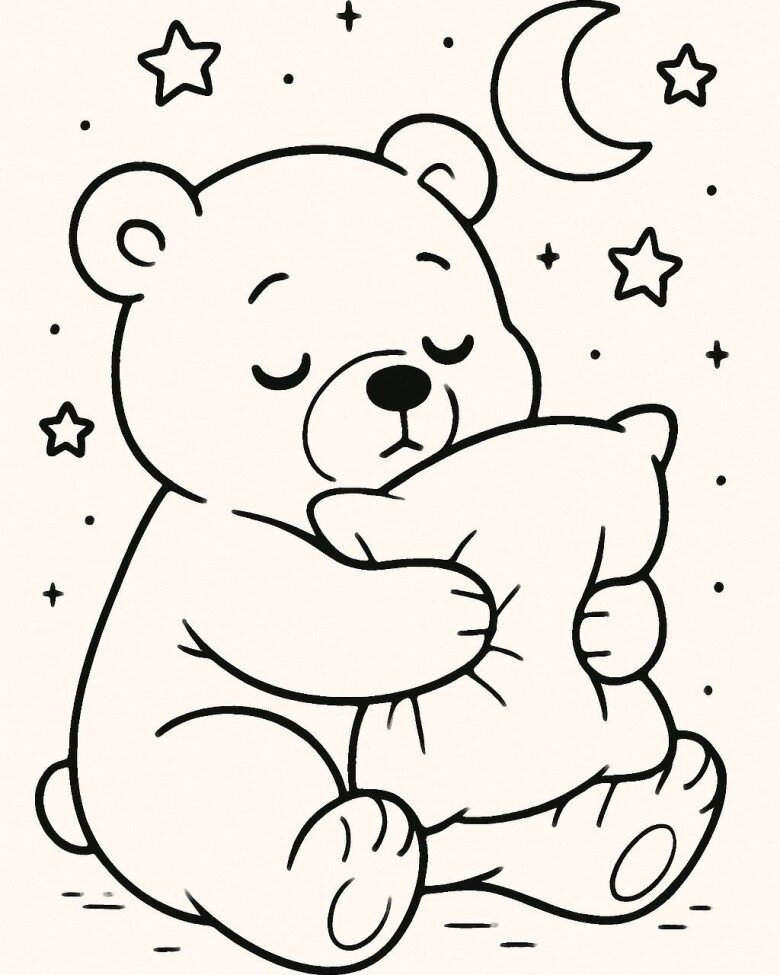 20 bức tranh tô màu chú gấu "siêu dễ thương", giúp bé chơi vui và phát triển trí tưởng tượng - 10