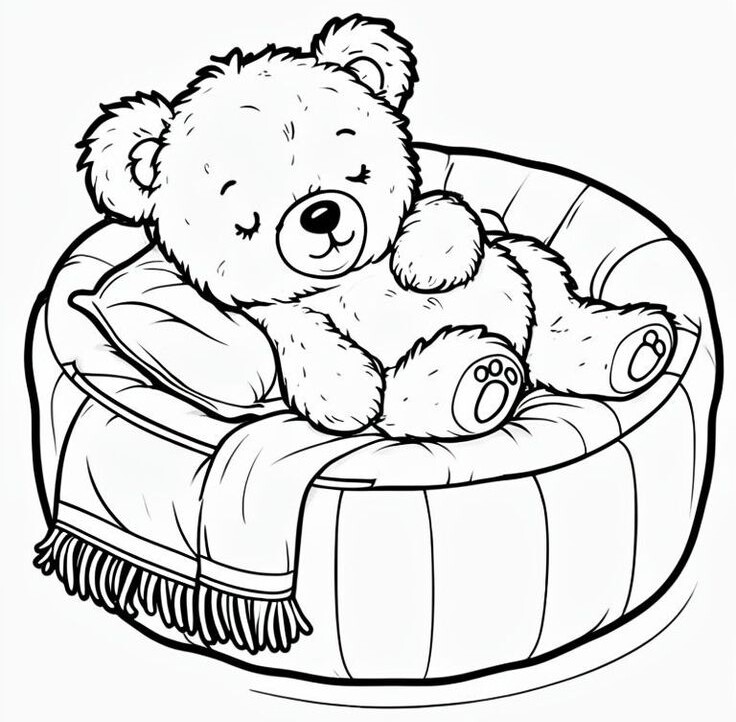 20 bức tranh tô màu chú gấu "siêu dễ thương", giúp bé chơi vui và phát triển trí tưởng tượng - 4