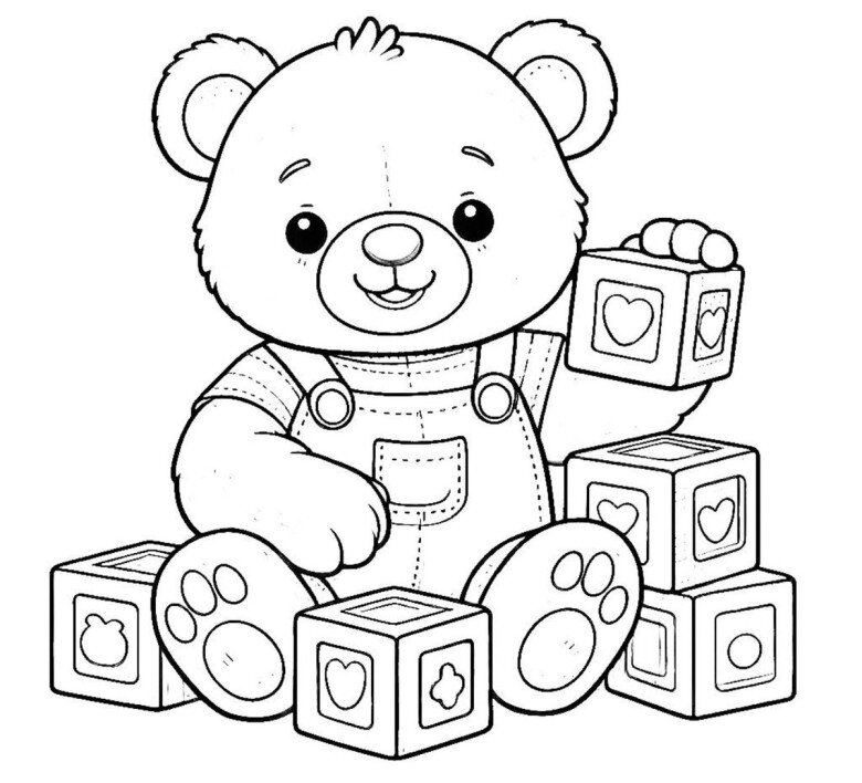 20 bức tranh tô màu chú gấu "siêu dễ thương", giúp bé chơi vui và phát triển trí tưởng tượng - 5