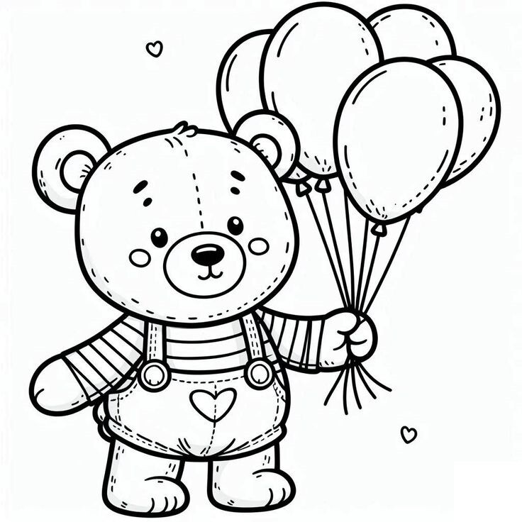 20 bức tranh tô màu chú gấu "siêu dễ thương", giúp bé chơi vui và phát triển trí tưởng tượng - 11